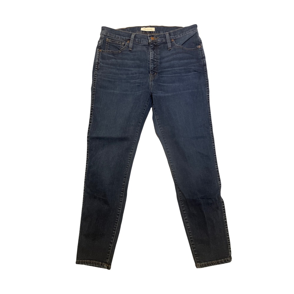 Madewell 10 High-Rise Skinny Jeans 31P Dark Indigo Wash Petite Ankle Denim chic